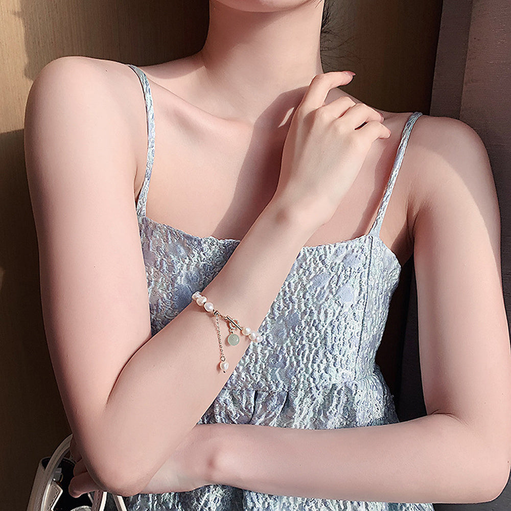 ✨ Bracelet Élégant en Perles d’Eau Douce – Ajustable & Raffiné ✨