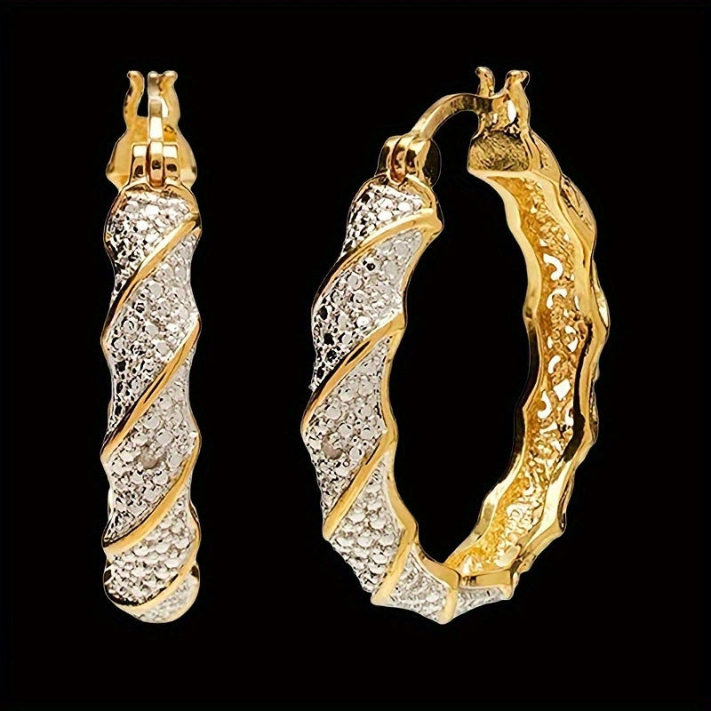 ✨ Créoles Élégance Spirale – Plaqué Or & Argent