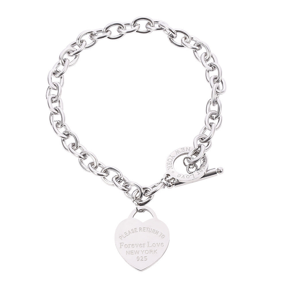 ✨ Bracelet Gourmette Cœur Élégant – Doré, Argenté ou Rosé ✨