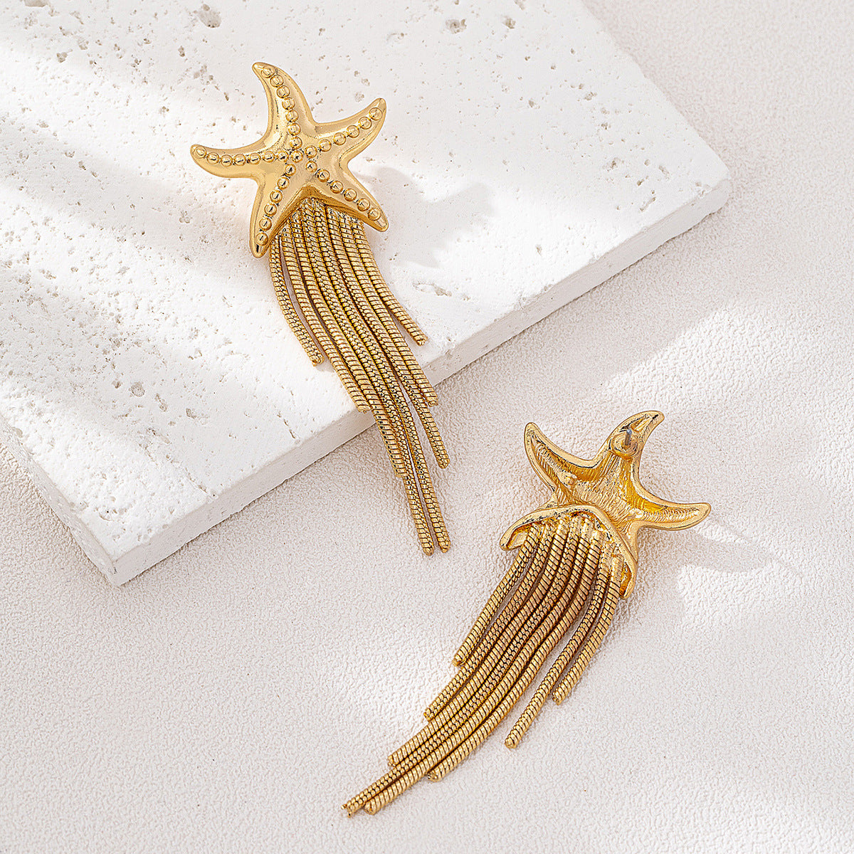 ✨Boucles d’oreilles étoile de mer dorées – style bohème chic✨