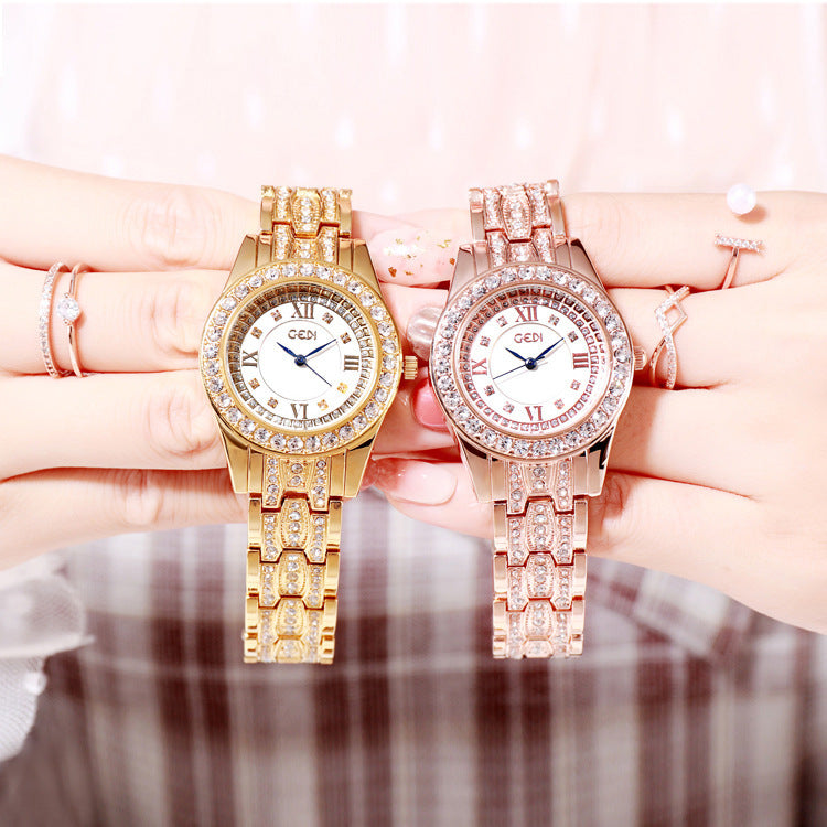 ✨ Montre femme luxe – Acier & strass élégants ✨
