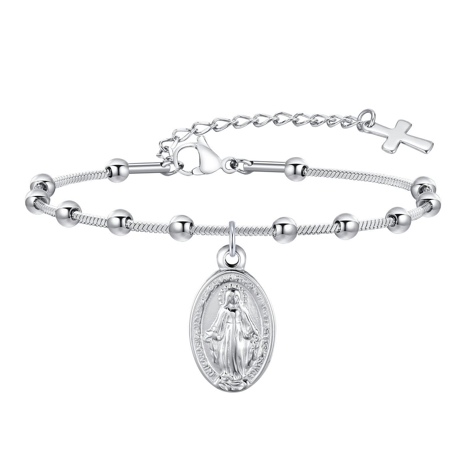 ✨Bracelet Croix Ovale en Acier Inoxydable – Élégant et Moderne, Plaqué Or ou Acier✨