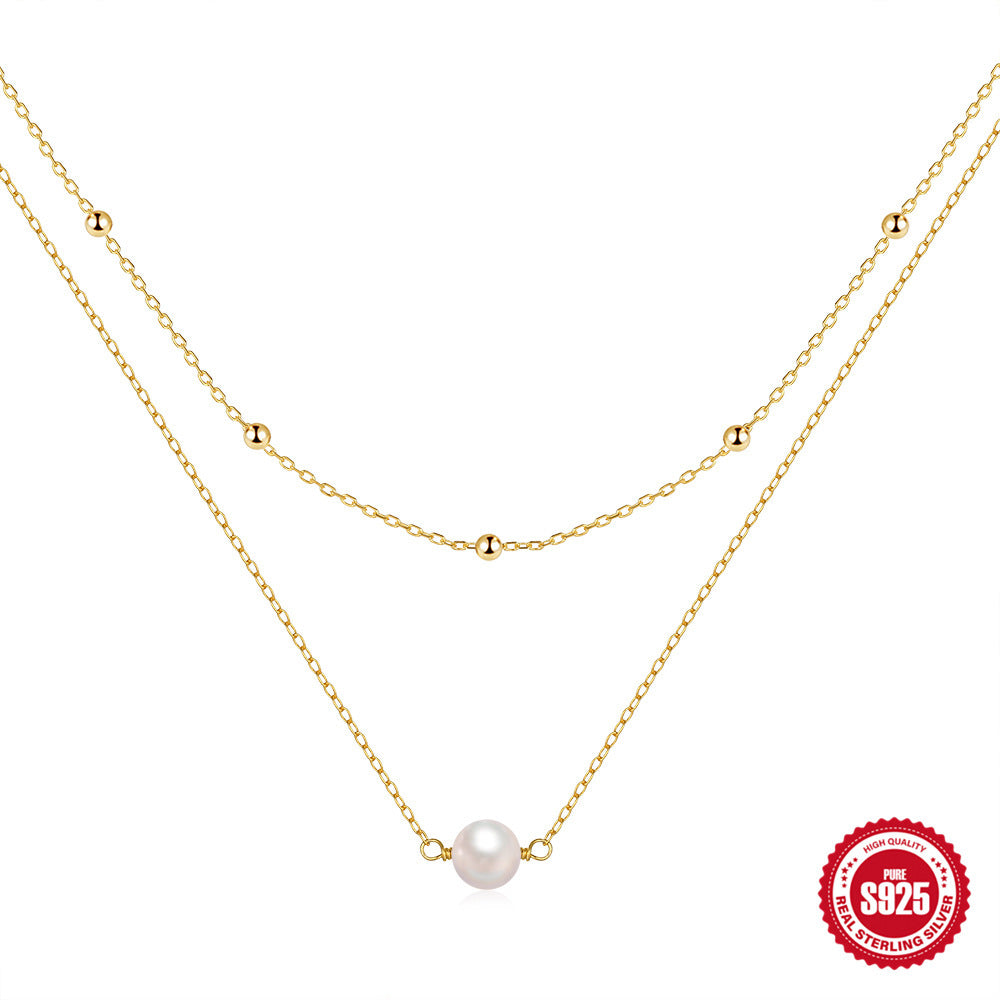 ✨Collier Double Couches en Argent S925 avec Perle Élégante – Style Luxe Abordable✨