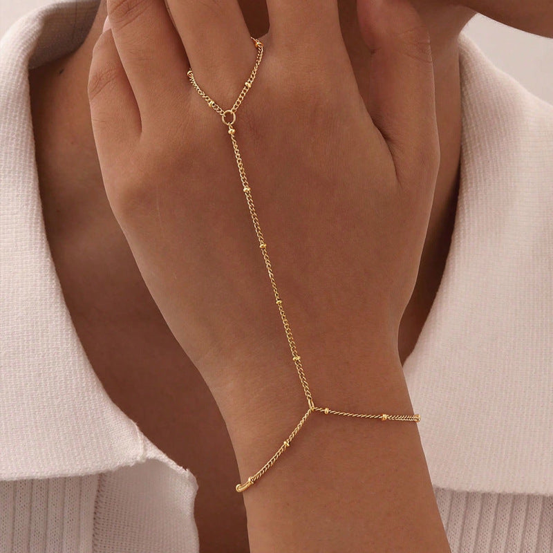 ✨ Bracelet de Main Chaînette Élégance – Doré Raffiné ✨