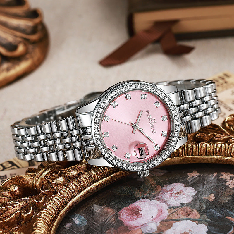 ✨Montre Femme Prestige – Acier & Calendrier Intégré✨