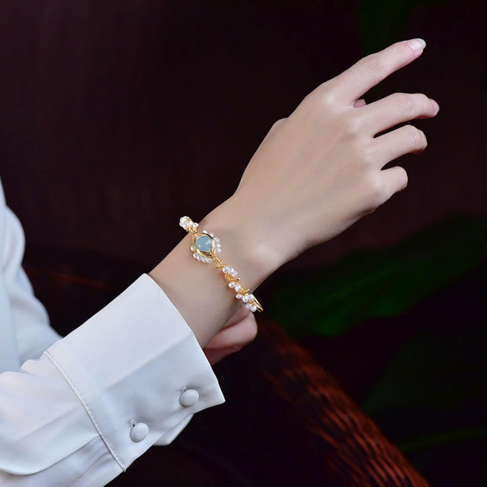 ✨ Bracelet Vintage Perles & Dorure – Élégance Intemporelle ✨