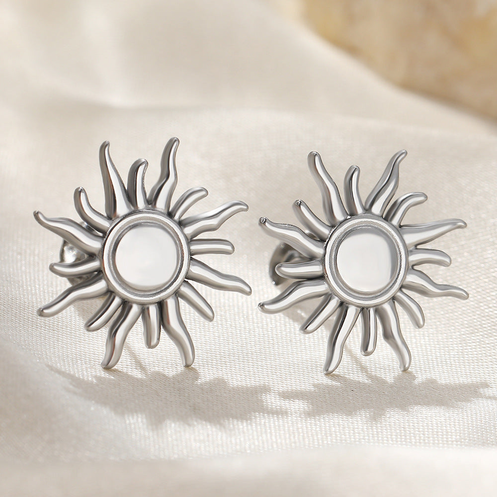 ✨Boucles d’Oreilles Soleil & Tournesol en Acier Inoxydable – Style Élégant✨