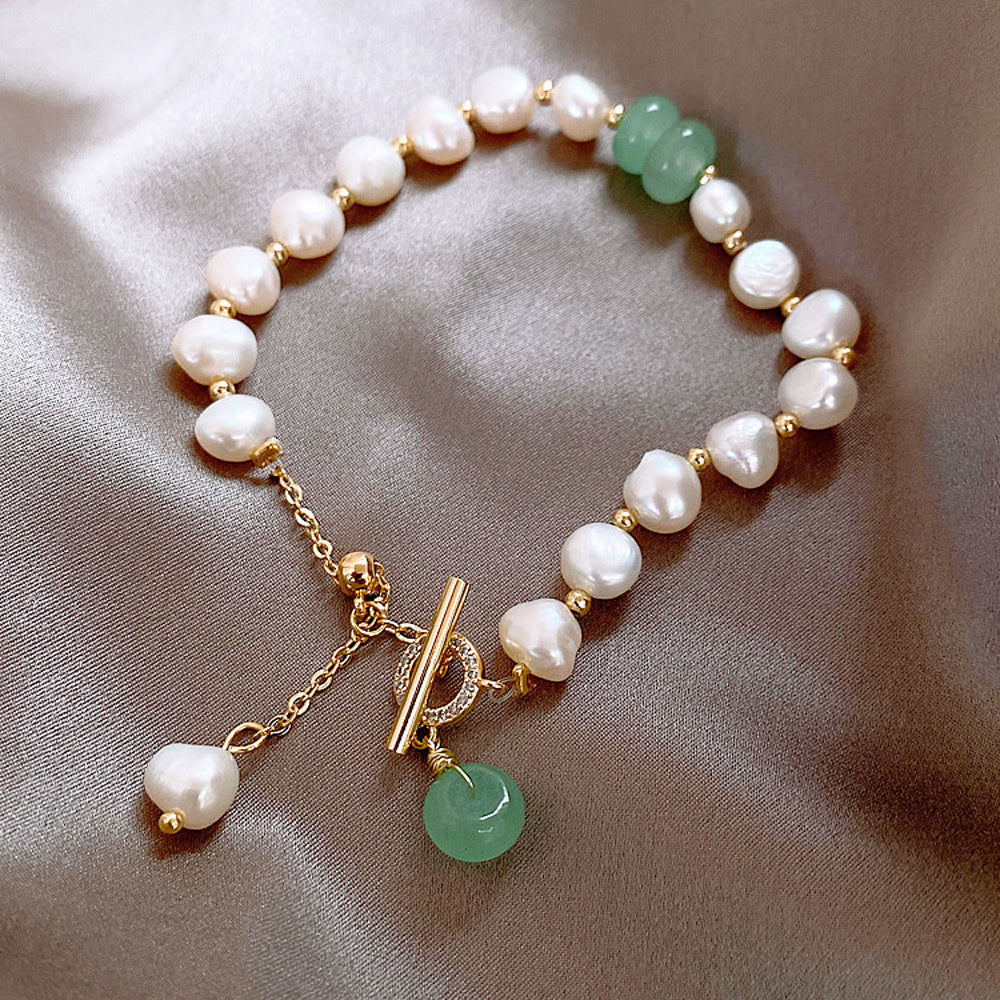 ✨ Bracelet Élégant en Perles d’Eau Douce – Ajustable & Raffiné ✨