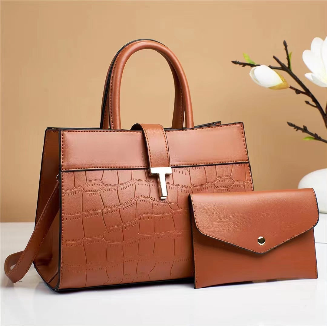 ✨ Sac à main tendance croco + pochette assortie – Élégant et pratique ✨