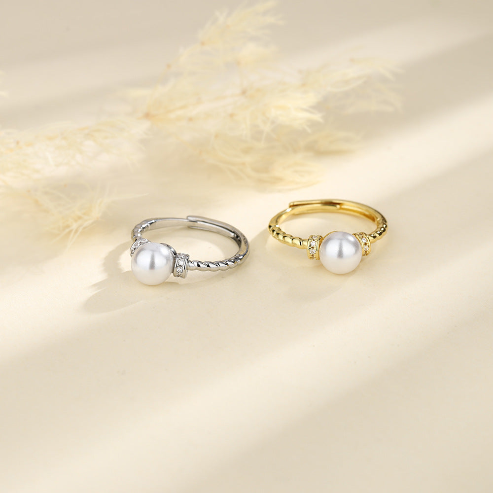✨ Bague Élégance Perle Antique – Style Torsadé Chic ✨