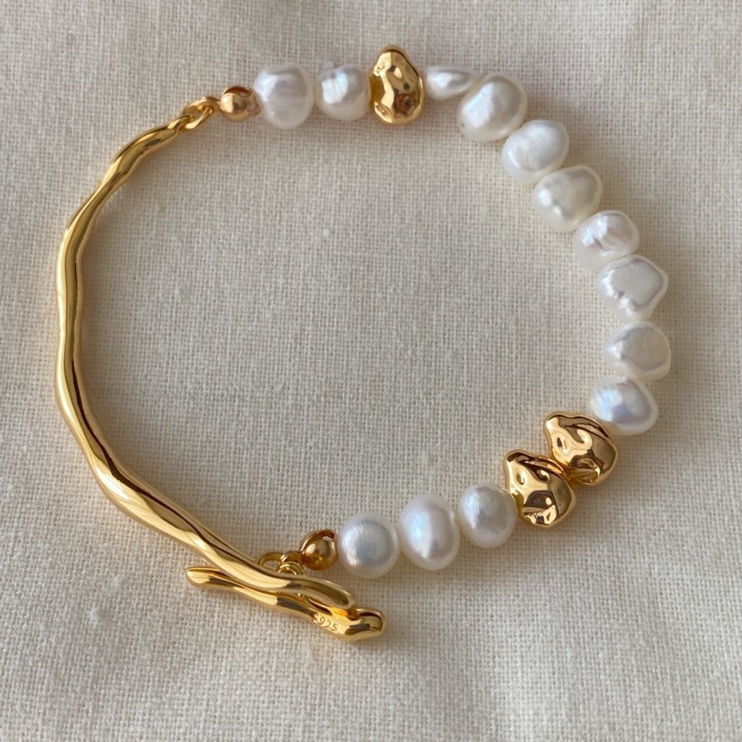 ✨Bracelet Rétro Chic Perles & Doré ✨