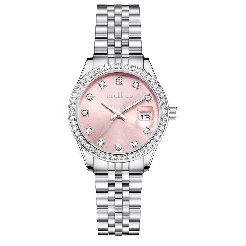 ✨Montre Femme Prestige – Acier & Calendrier Intégré✨