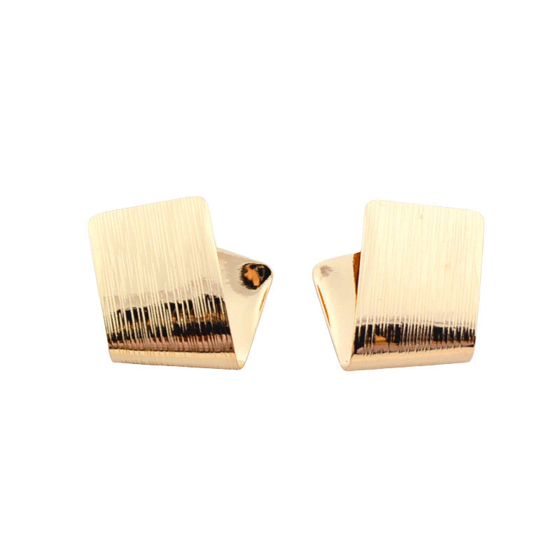 ✨Boucles d’oreilles géométriques bicolores en alliage – Doré & Argenté✨