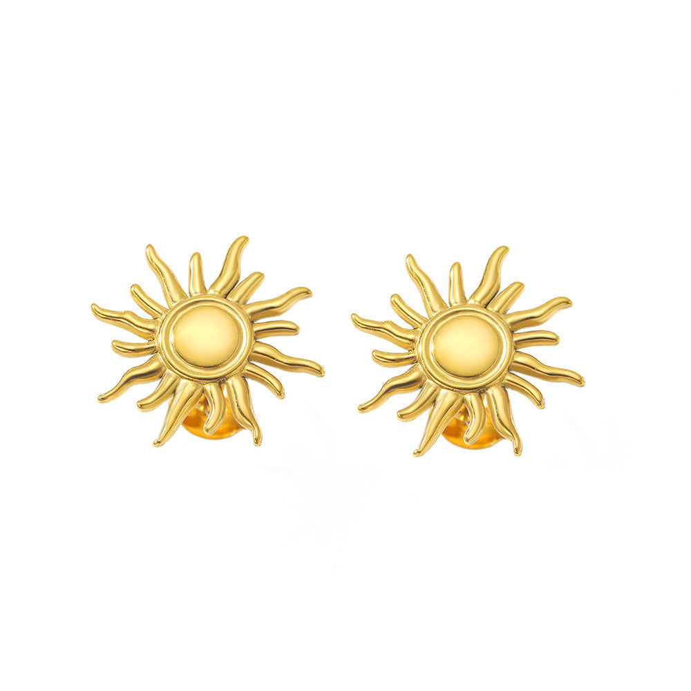 ✨Boucles d’Oreilles Soleil & Tournesol en Acier Inoxydable – Style Élégant✨