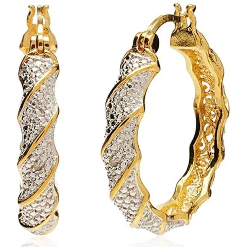 ✨ Créoles Élégance Spirale – Plaqué Or & Argent