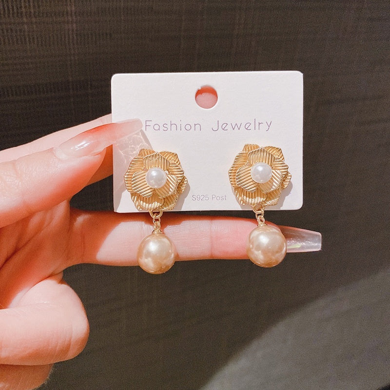 🌸 Boucles d’oreilles Rose & Perle