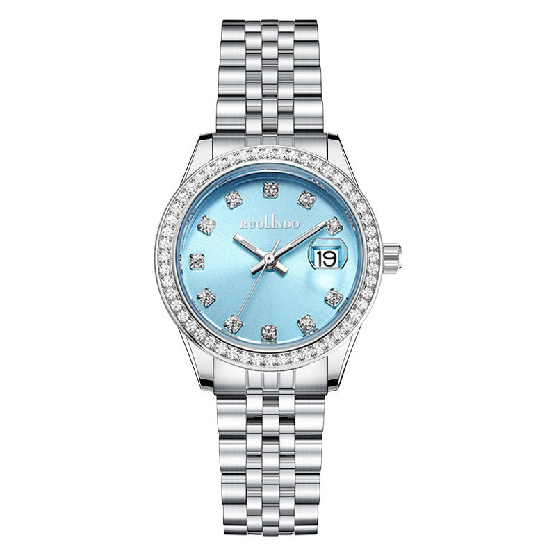 ✨Montre Femme Prestige – Acier & Calendrier Intégré✨