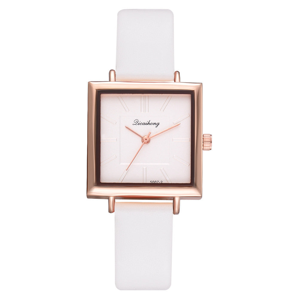 ✨Montre Femme Carrée Élégance – Bracelet Cuir & Mouvement Quartz✨