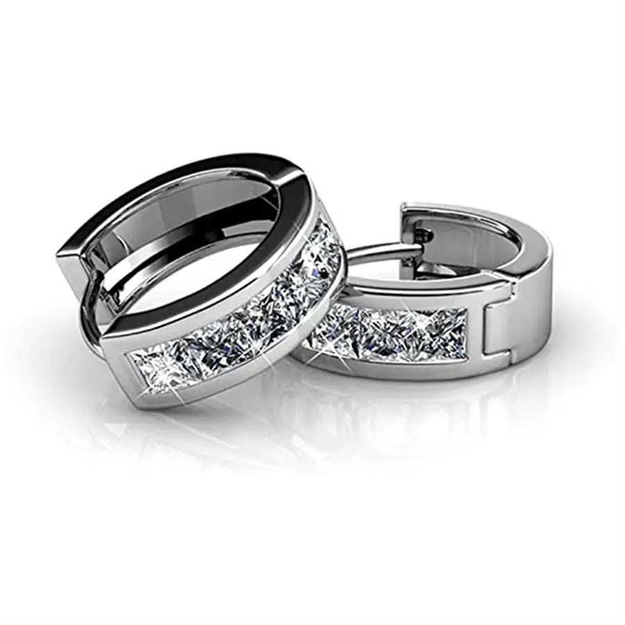 ✨ Créoles Élégance Cristal – Plaqué Or & Argent