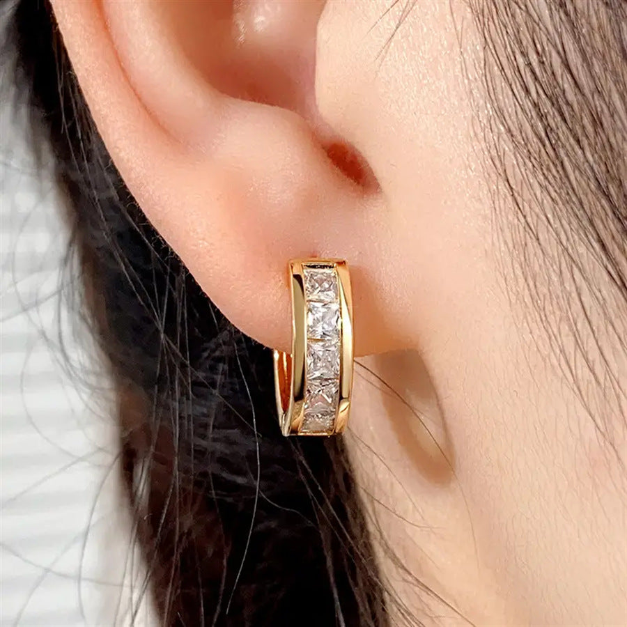 ✨ Créoles Élégance Cristal – Plaqué Or & Argent