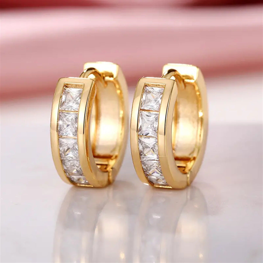 ✨ Créoles Élégance Cristal – Plaqué Or & Argent