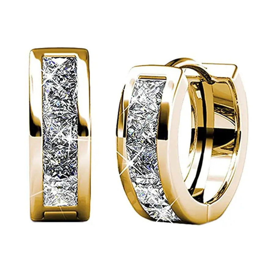 ✨ Créoles Élégance Cristal – Plaqué Or & Argent