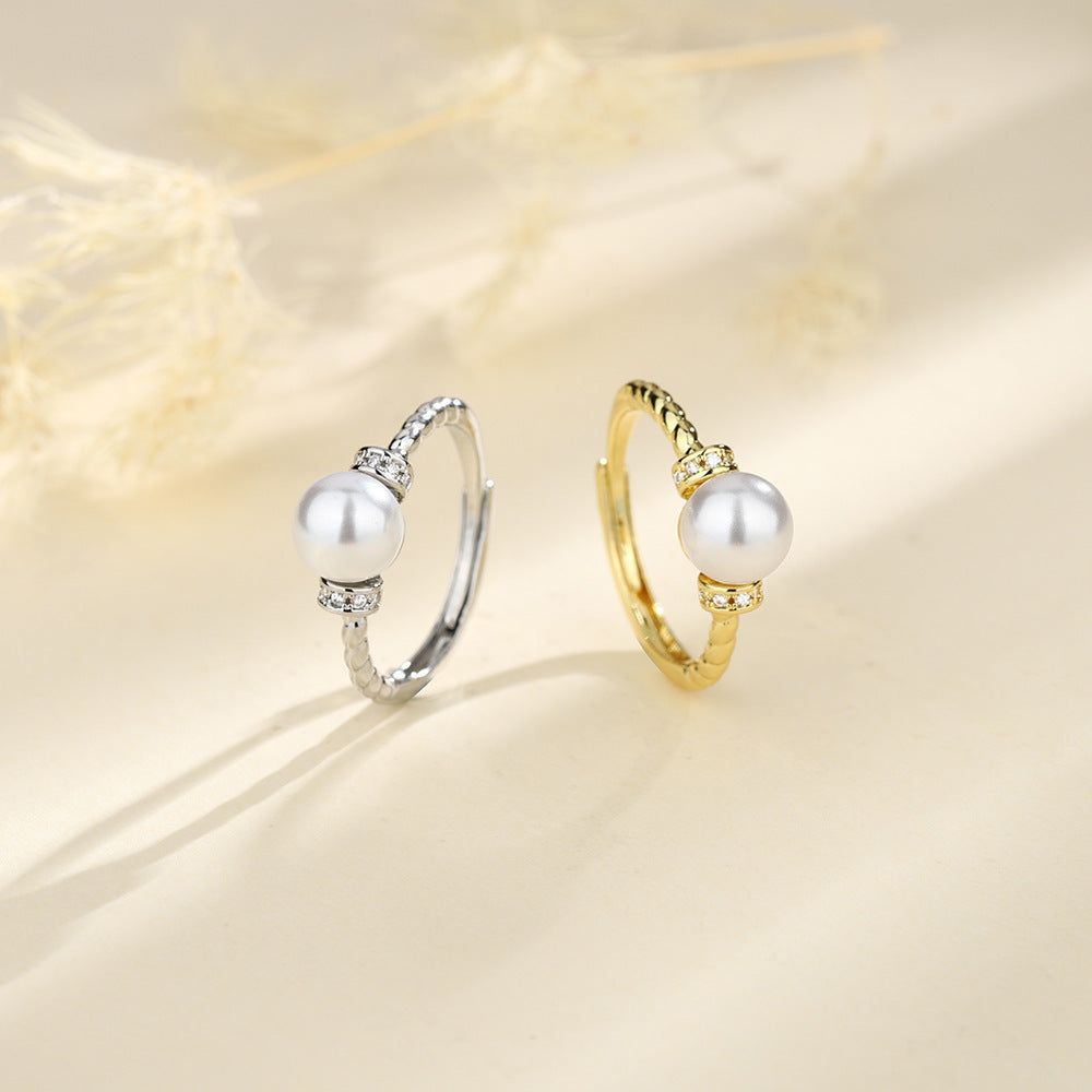 ✨ Bague Élégance Perle Antique – Style Torsadé Chic ✨