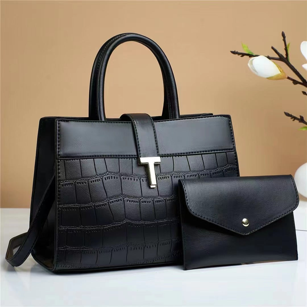 ✨ Sac à main tendance croco + pochette assortie – Élégant et pratique ✨
