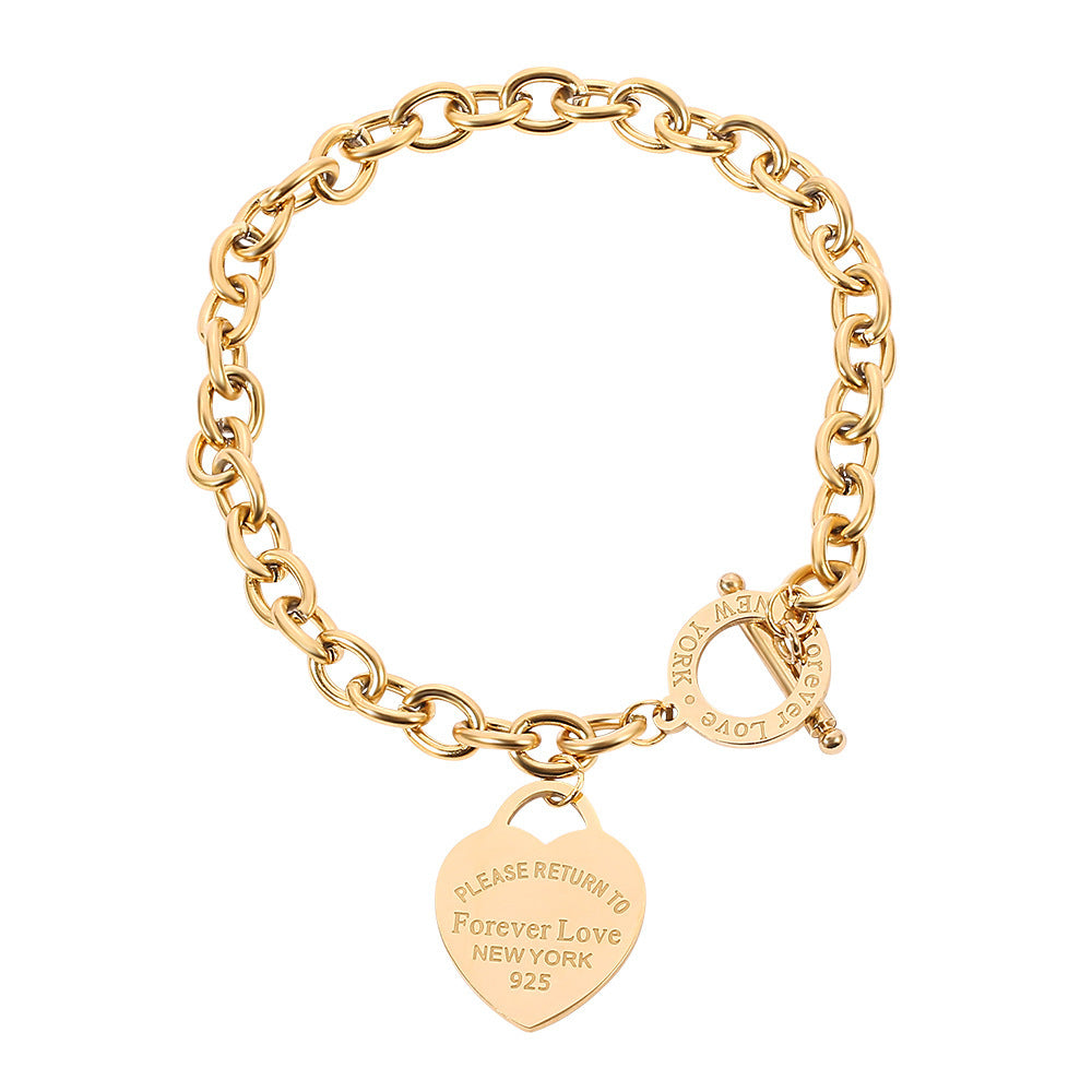 ✨ Bracelet Gourmette Cœur Élégant – Doré, Argenté ou Rosé ✨