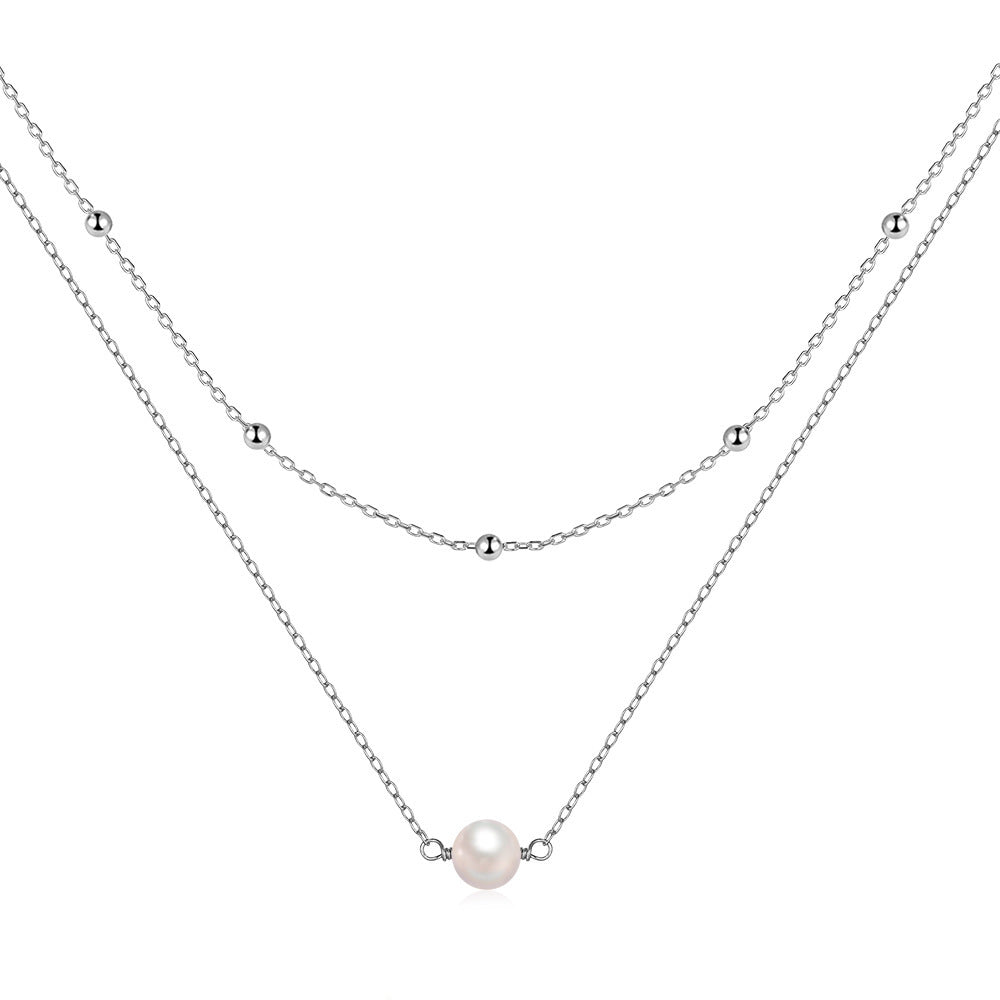 ✨Collier Double Couches en Argent S925 avec Perle Élégante – Style Luxe Abordable✨