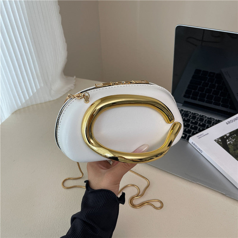✨ Sac Vintage Élégant – Poignée métal doré & chaîne ✨