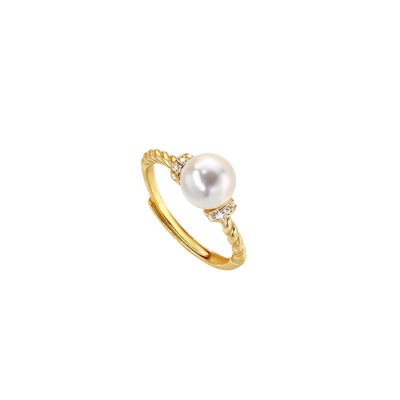 ✨ Bague Élégance Perle Antique – Style Torsadé Chic ✨
