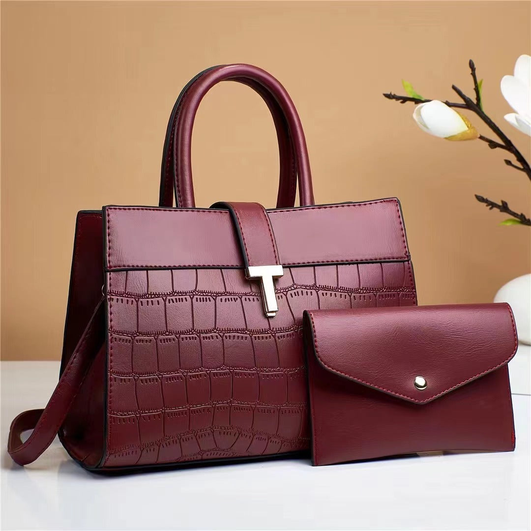 ✨ Sac à main tendance croco + pochette assortie – Élégant et pratique ✨