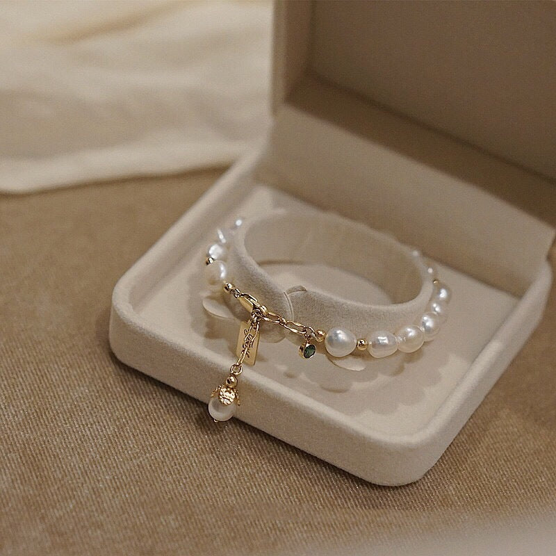 ✨ Bracelet Élégant en Perles & Zircon – Raffinement Intemporel ✨