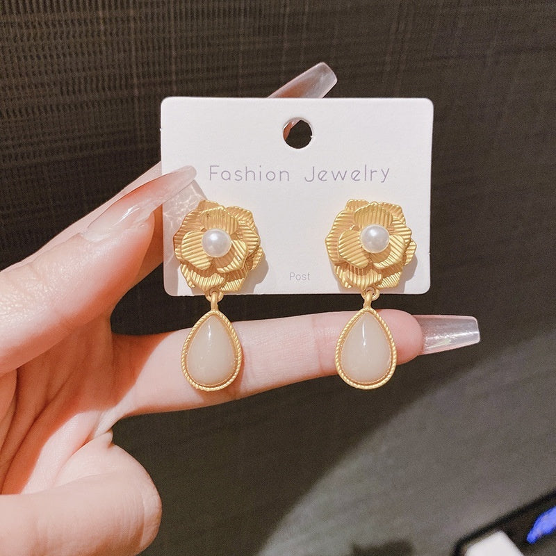 🌸 Boucles d’oreilles Rose & Perle