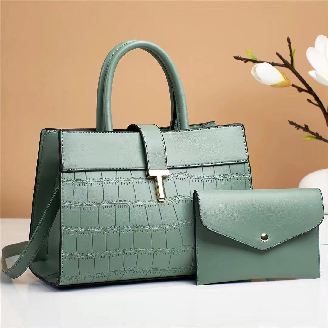 ✨ Sac à main tendance croco + pochette assortie – Élégant et pratique ✨