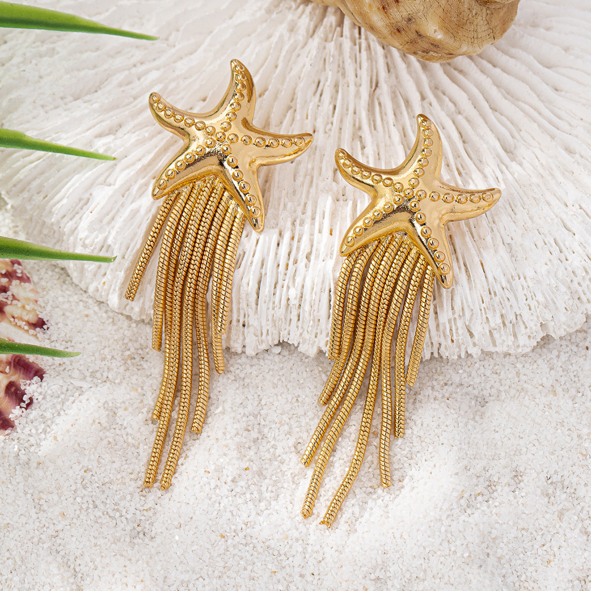 ✨Boucles d’oreilles étoile de mer dorées – style bohème chic✨