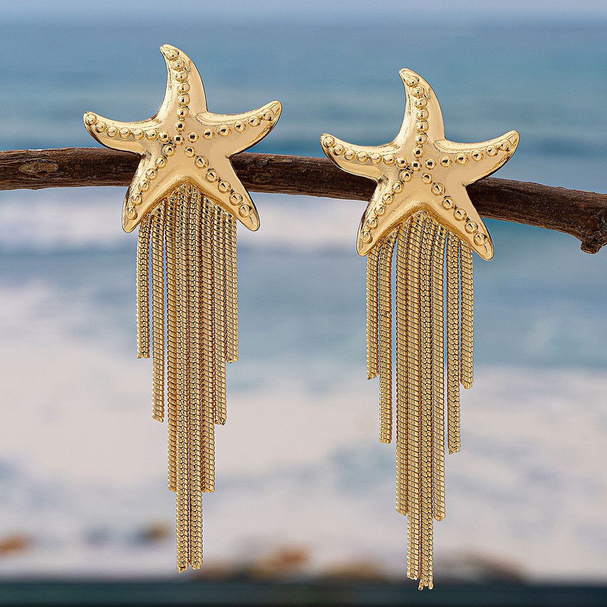 ✨Boucles d’oreilles étoile de mer dorées – style bohème chic✨